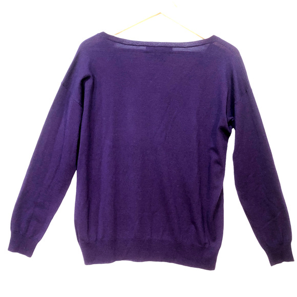 Ralph Lauren Purple Label Womens Size Large V-Neck Merino Wool Pullover Sweater - Picture 2 of 10